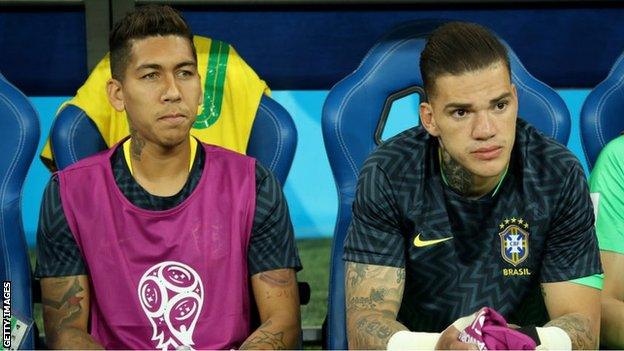 Ederson and Roberto Firmino