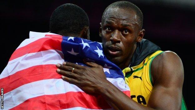 Justin Gatlin and Usain Bolt