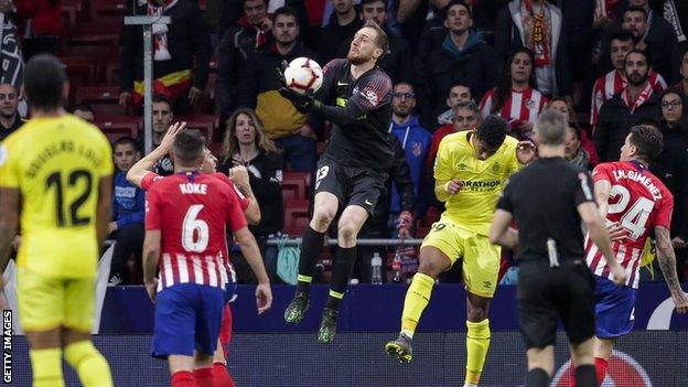 Jan Oblak in action for Atletico Madrid