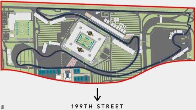 Map of the new proposed track for the Miami Grand Prix