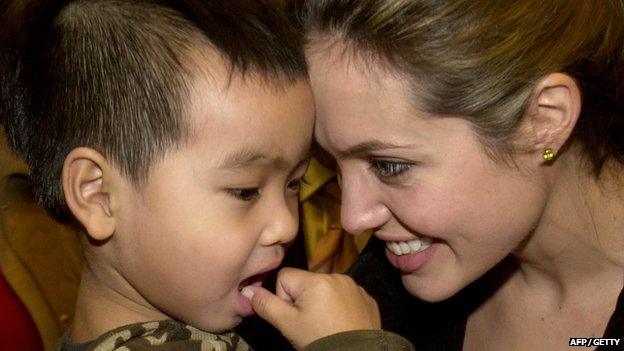 Angelina Jolie and son Maddox