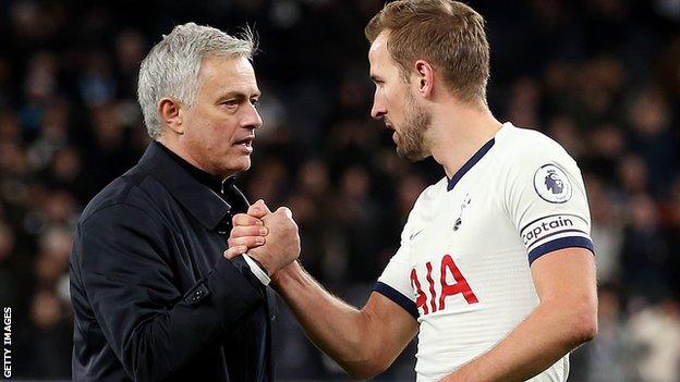 Jose Mourinho and Harry Kane