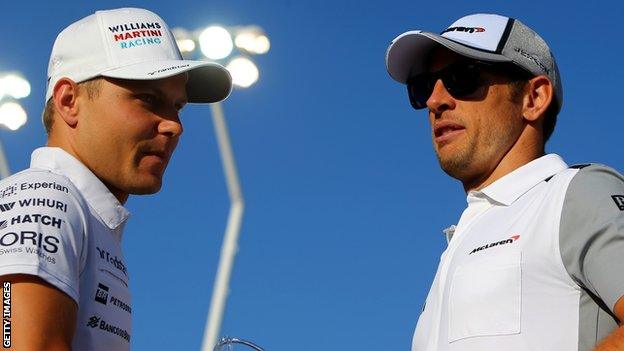 Valtteri Bottas (left) and Jenson Button