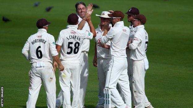 Rikki Clarke responded well to Friday night's T20 quarter-final last-over clubbing at The Oval by his old side Birmingham Bears, picking up two wickets at a cost of just 31 runs from his 15 overs