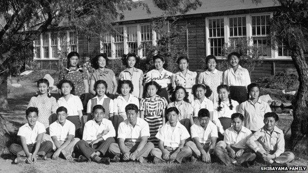 A group of children poses for a photo in Crystal City Camp in this undated photo