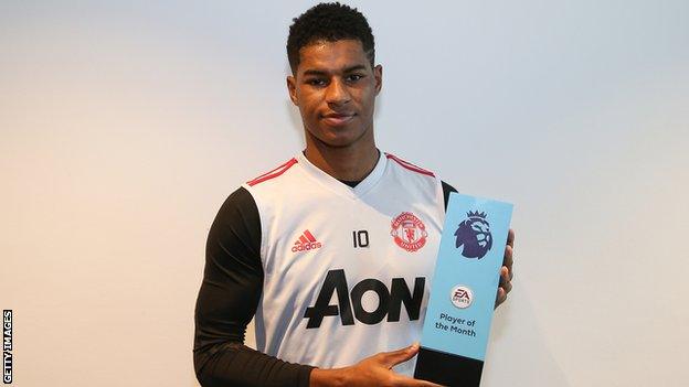 Marcus Rashford gets Player of the Month award