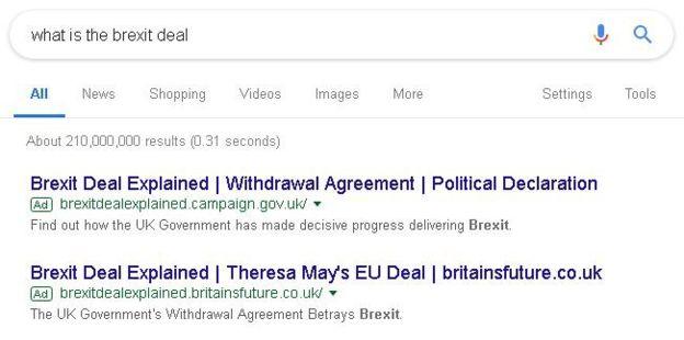 "What is the Brexit deal" Google search