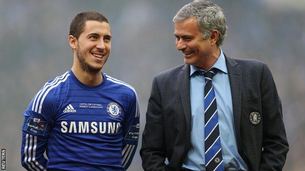 Eden Hazard and Jose Mourinho