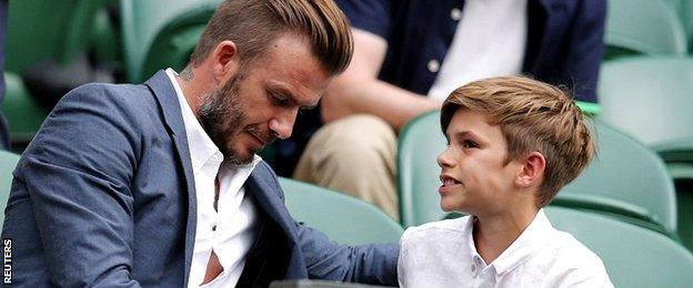 David Beckham and his son Romeo