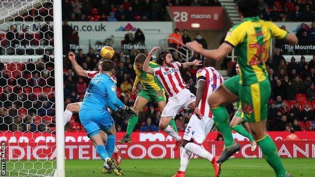 Dwight Gayle heads West Brom ahead against Stoke