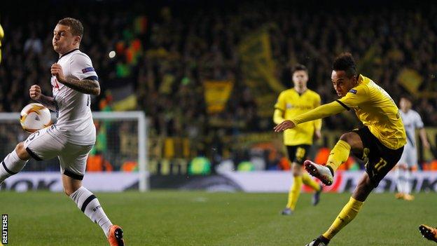 Tottenham v Dortmund: Aubameyang puts the visitors ahead