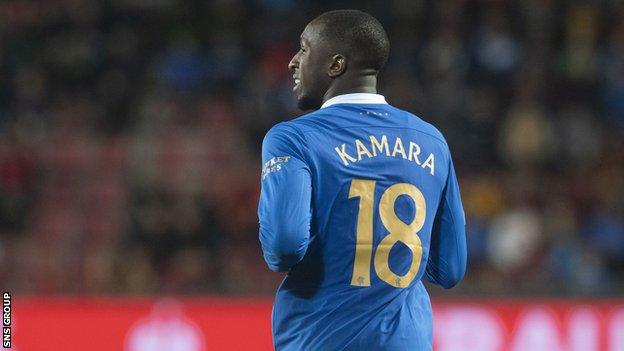 Rangers midfielder Glen Kamara was the target of booing from the home crowd in Prague