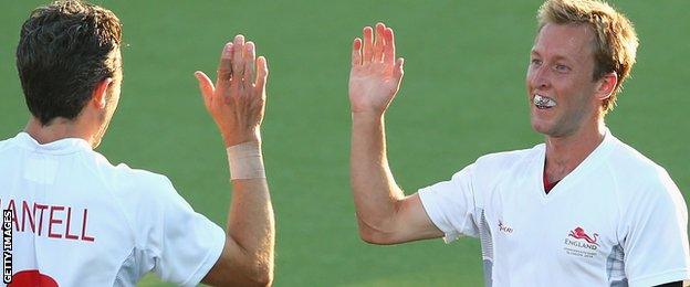 Barry Middleton celebrates a goal in the 2014 Commonwealth Games