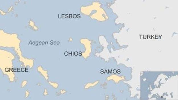 Lesbos map