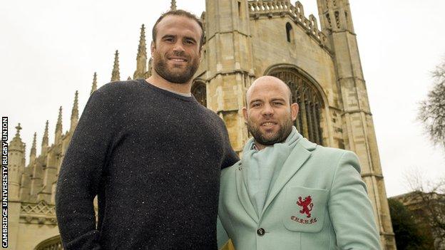 Jamie Roberts & Cambridge University captain Don Stevens