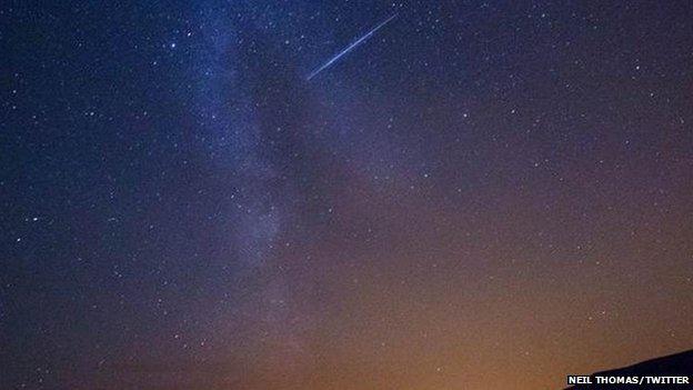 The Perseid meteor shower from Moel Tryfan quarry