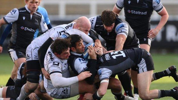 Matias Orlando's first Newcastle try ensured that Gloucester have still managed just one Premiership win this season