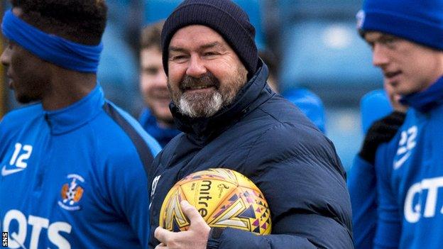 Steve Clarke trains with his Kilmarnock squad