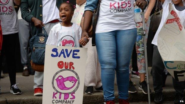 Supporters at the Kids Company march