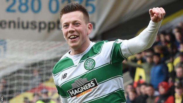 Callum McGregor celebrates with Celtic