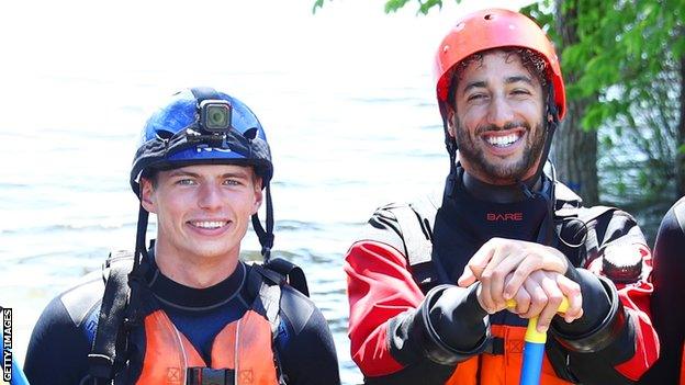 Red Bull's Daniel Ricciardo (right) and team-mate Max Verstappen