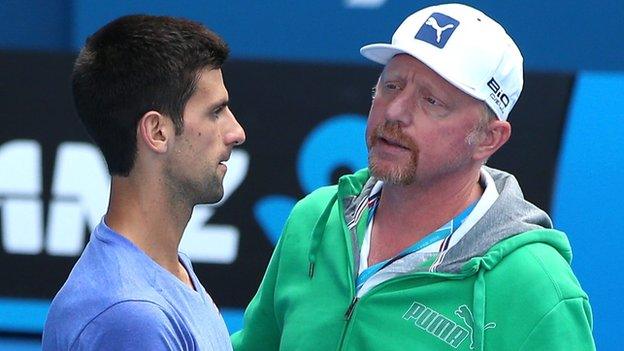 Boris Becker and Novak Djokovic