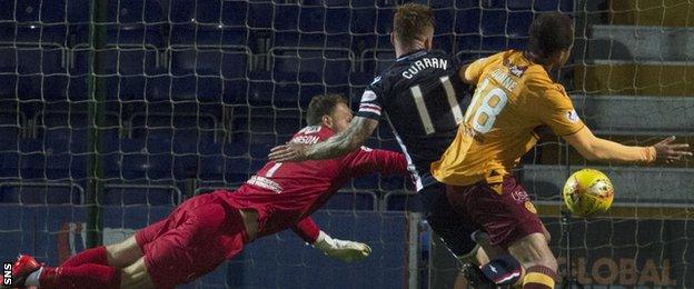 Charles Dunne (right) fouls Craig Curran to concede the penalty