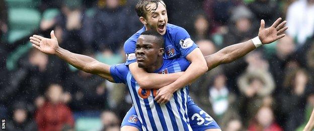 Kilmarnock celebrate Souleymane Coulibaly's wonder strike