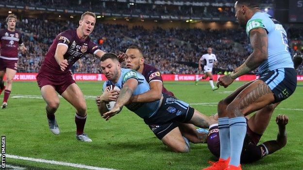 James Tedesco goes into score for New South Wales