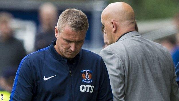 Kilmarnock boss Lee Clark and Morton counterpart Jim Duffy