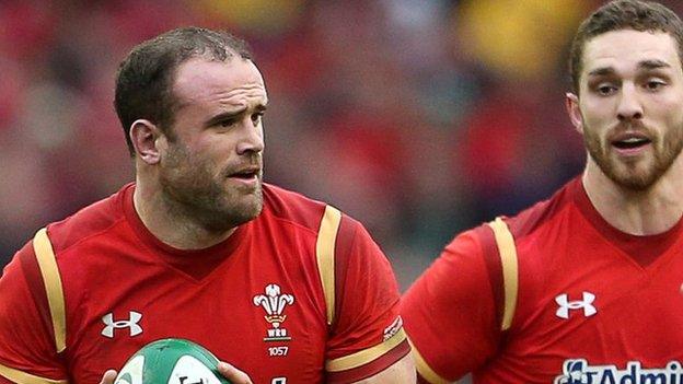 Jamie Roberts and George North attack Ireland