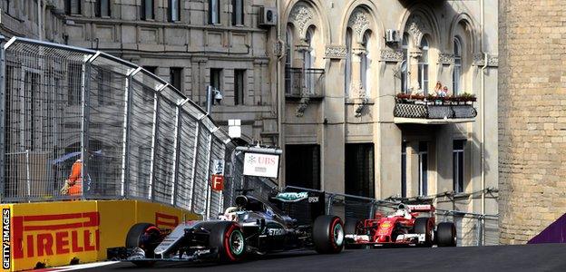 Mercedes F1 driver Lewis Hamilton and Ferrari F1 driver Sebastian Vettel