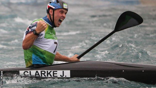 Great Britain's Olympic canoe slalom champion Joe Clarke