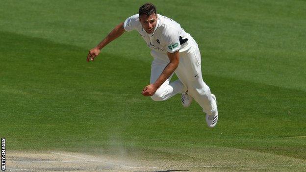 Tom Barber in action for Middlesex