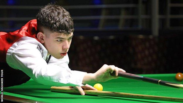 Amateur snooker player Liam Davies