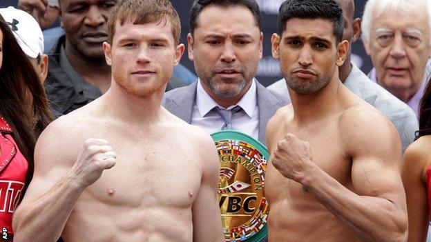 Saul Alvarez and Amir Khan