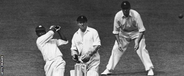 George Headley batting against England