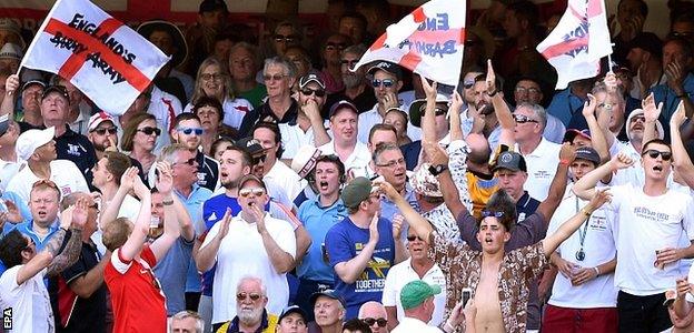 England's Barmy Army fans