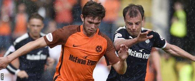 Sam Stanton and Dundee's Paul McGowan