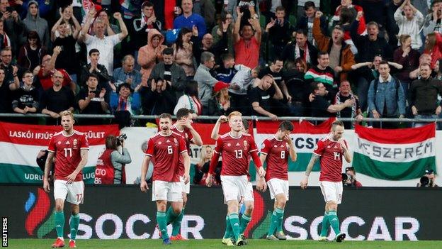 Hungary players celebrate