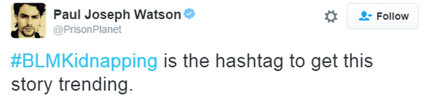 Tweet: BLM Kidnapping is the hashtag to get this story trending