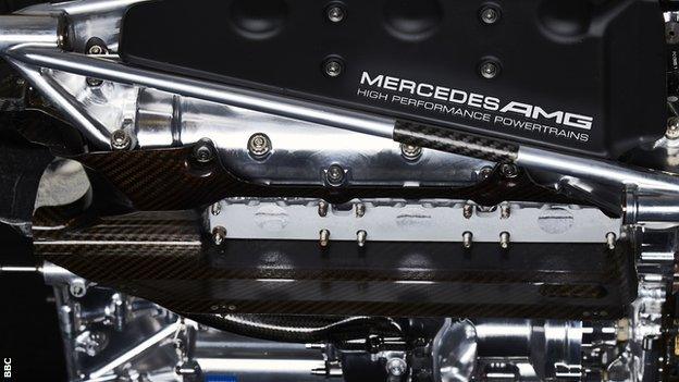 Mercedes F1 car engine