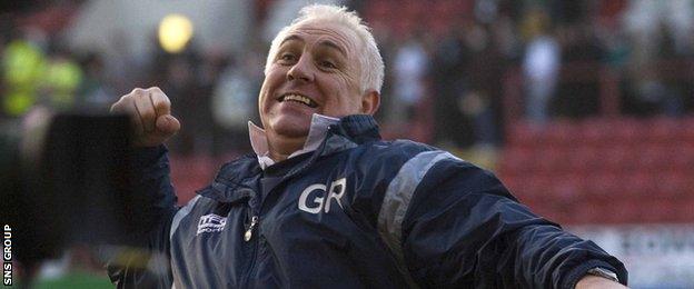 Graham Roberts celebrates a famous win for his Clyde side