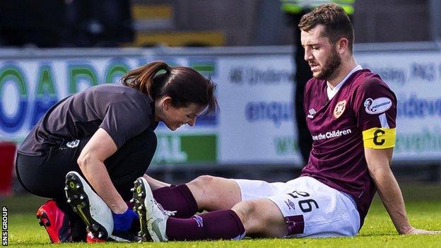 Craig Halkett was injured in last weekend's 0-0 draw at St Mirren