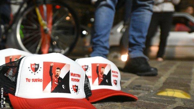 Messi memorabilia at a Newell's Old Boys parade