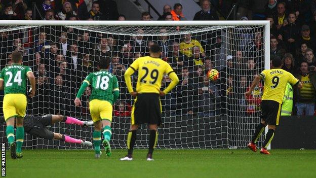 Troy Deeney scores for Watford