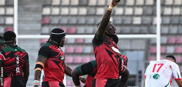 Kenya celebrate their win against Algeria