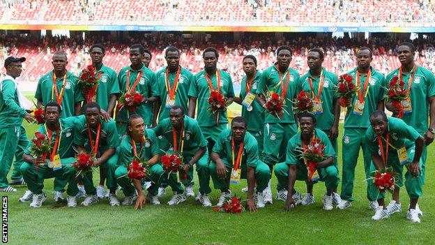 Nigeria won the silver at the men's 2008 Olympic football event