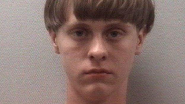 Police mugshot of Dylann Roof from 26 April 2015