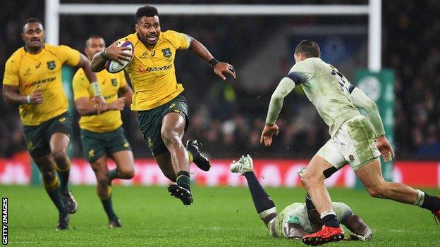 Samu Kerevi in action against England